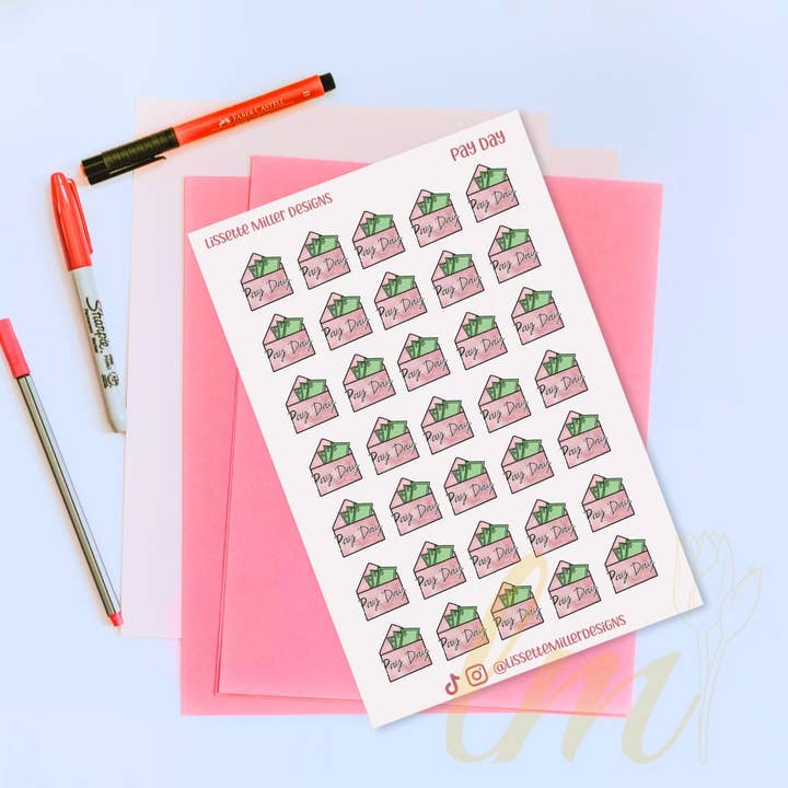Stickervel voor Payday Planner | Plannerstickers | Dagplan voor wholesale door Lissette Miller Designs