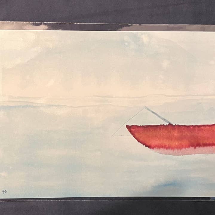 Boat 5x7 Watercolor and Acrylic Art Print for wholesale by The Jack Dabbler