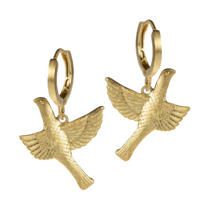 Boucles d’oreilles créoles Feel Birdy pour la vente par Lauren Sterk Amsterdam