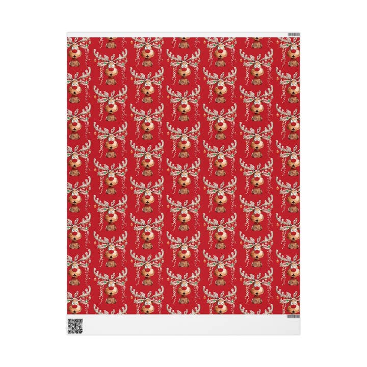 Blue Cava - Wholesale Wrapping Paper Roll - Reindeer Wrapping Papers