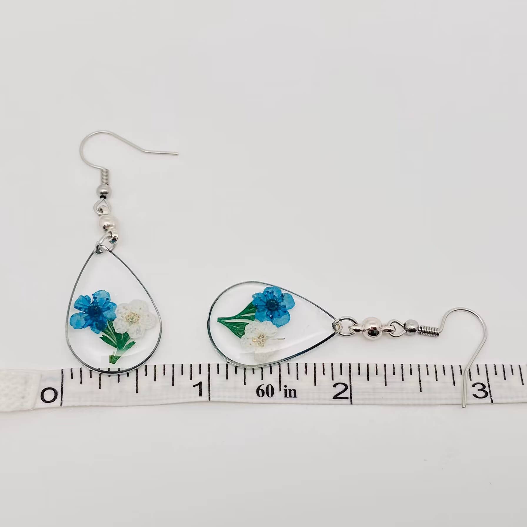 Mio Queena - Wholesale Dangle Earrings - Daffodil & Grass Dried Flowers Drop Pendant Earrings - PDF3