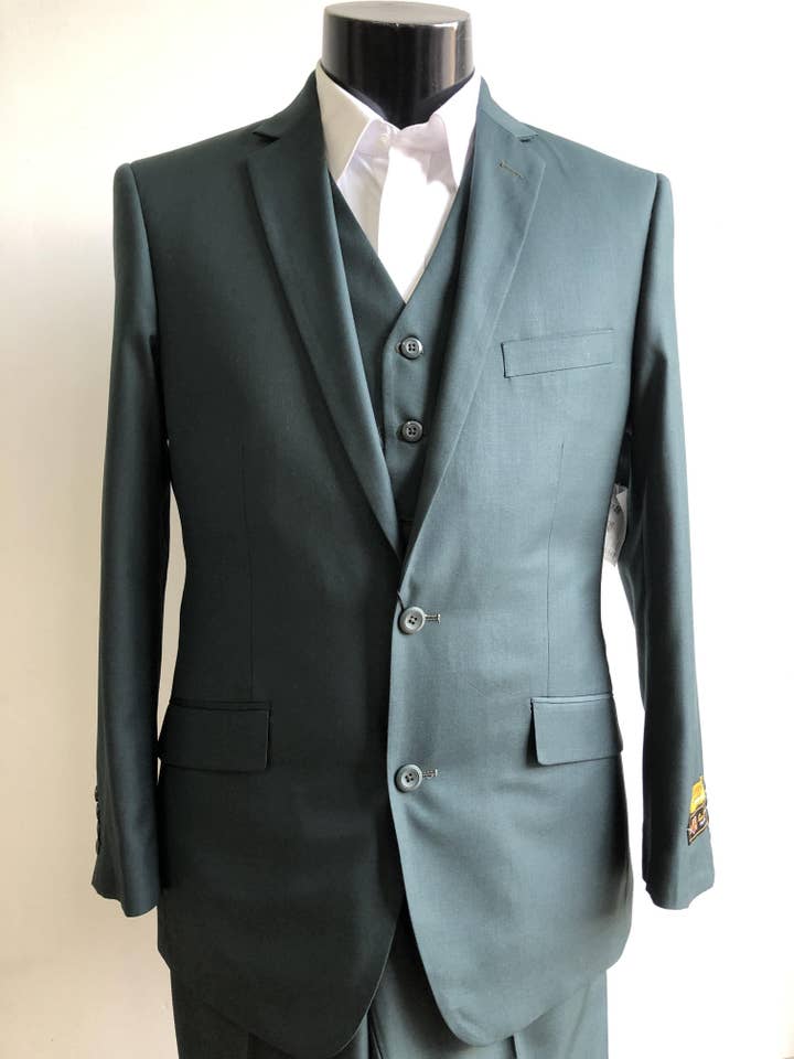 Hunter Green Groomsmen Suits for wholesale by Alberto Nardoni
