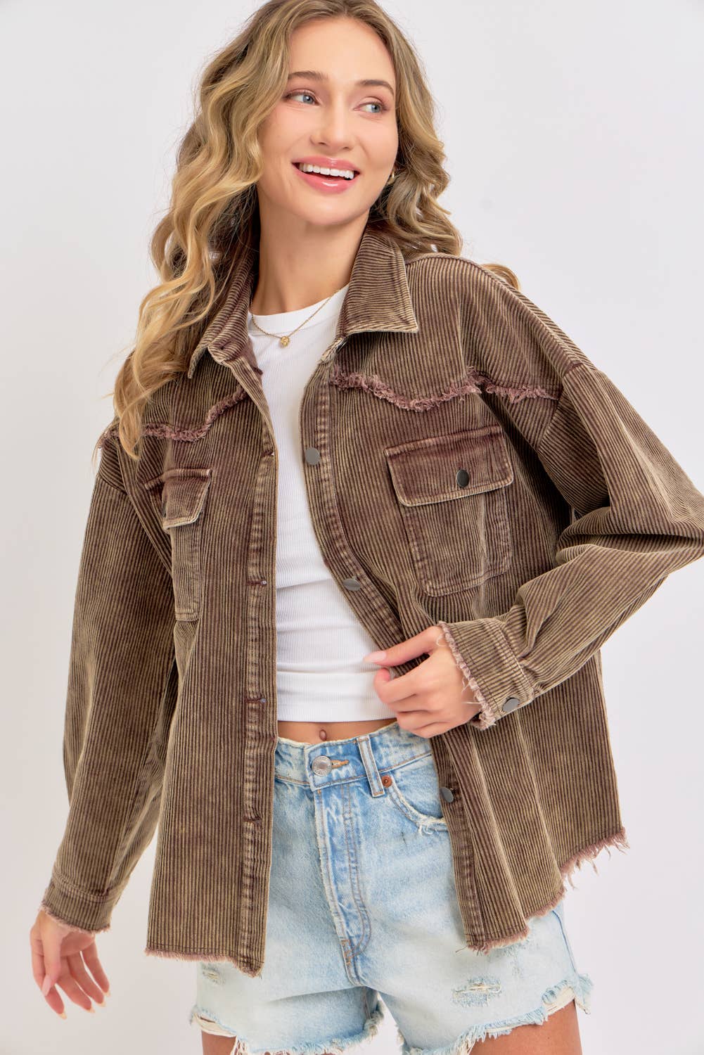 Sweet Lovely by Jen - Wholesale Shirt Jacket/Shacket - Women's -  CORDUROY SHACKET MINERAL WASHED COWBOY WESTERN COMBINED2