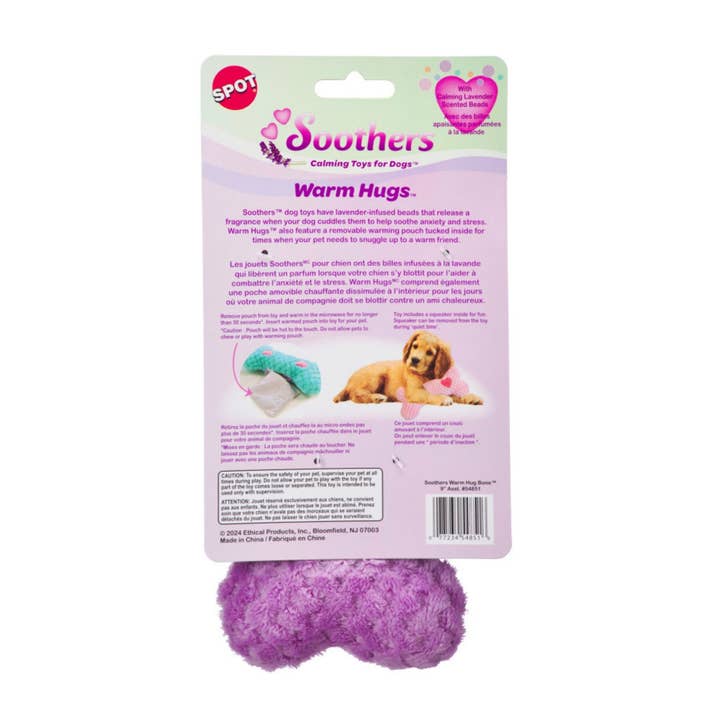 Petdropshipper - Wholesale Pet Plush Toy - Dog - Spot Soothers Warm Hug Bone Dog Toy Assorted, 1ea/9 in