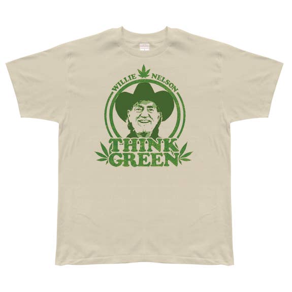 Official Store - Wholesale Screen Printed T-Shirt - Men's - Willie Nelson - Think Green Men's T Shirt