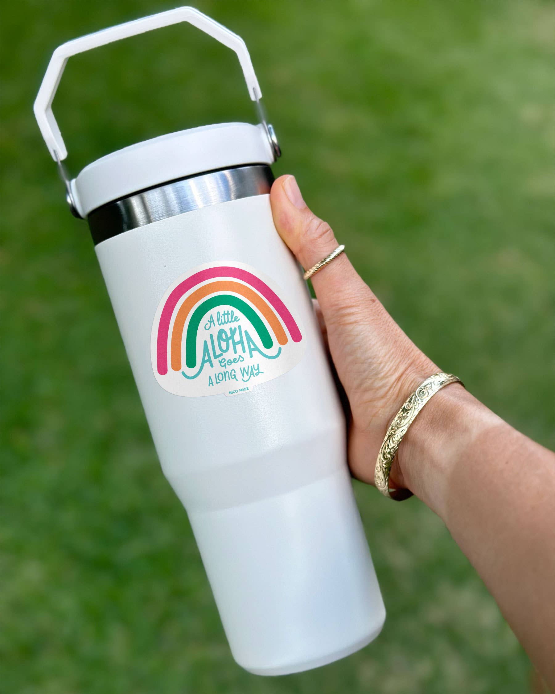 Nico Made by Nicole Ferrara - Wholesale Sticker - NEW color! A Little Aloha Goes A Long Way - Sticker1