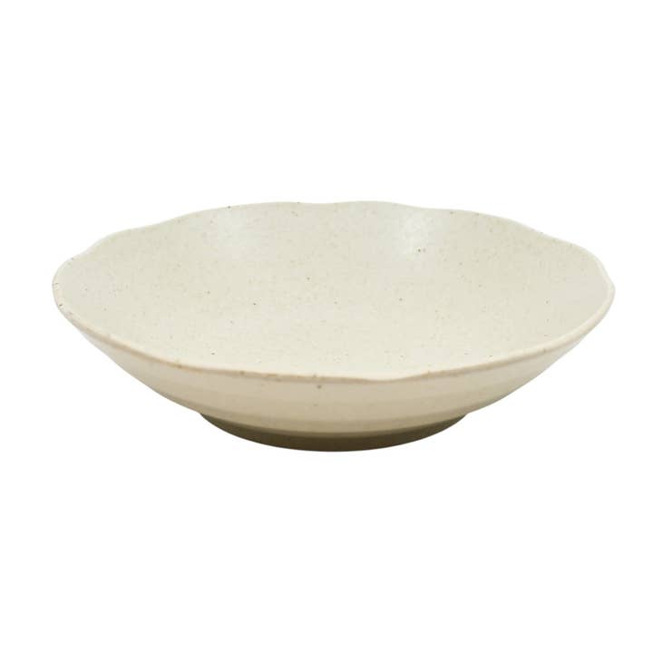 Nature White 30oz 8.25"D x 2"H Shallow Bowl Deep Plate JP (5/40) for wholesale by Urban Tokyo