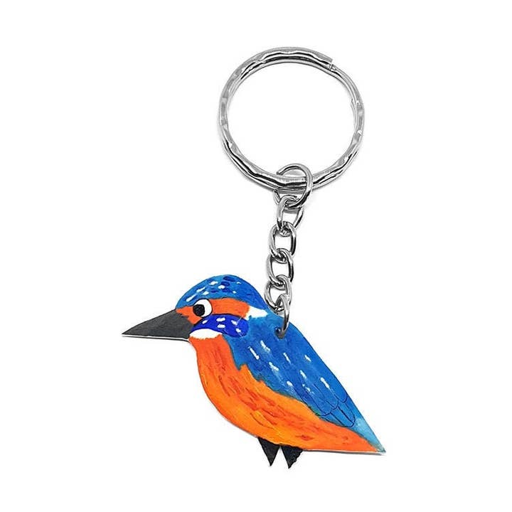 Porte-clés fait main en forme d'oiseau martin-pêcheur pour la vente par Fawa Shah