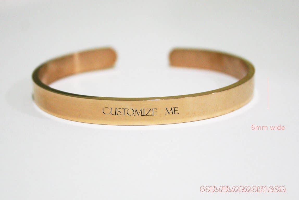 SoulfulMemory - Wholesale Cuff Bracelet - Personalize a Bracelet With Outside Engraving - customizable cuff3