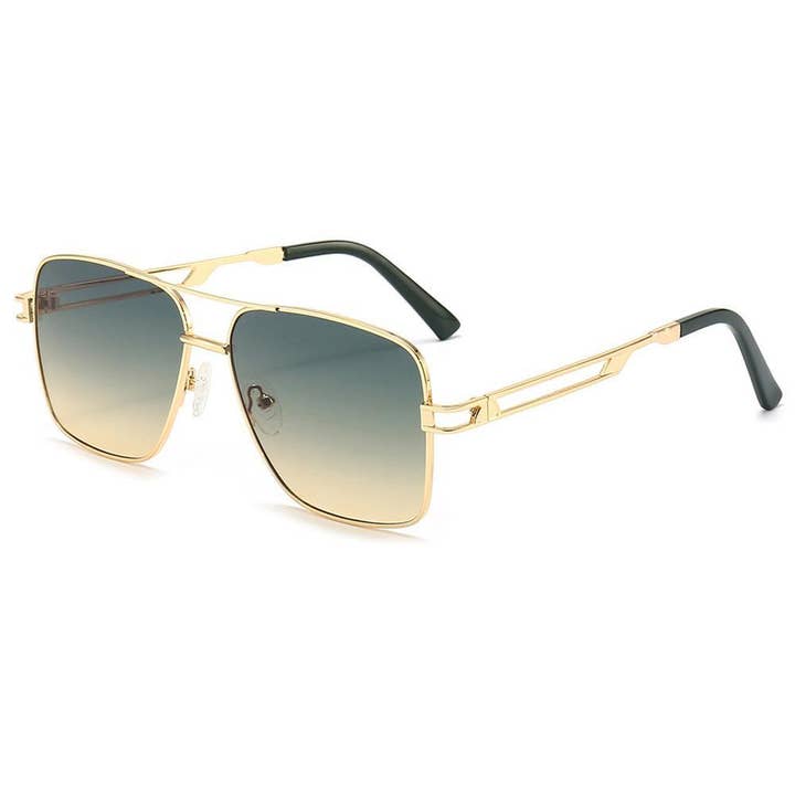 WoodWristCo – Großhandel Sonnenbrille – Damen – Quadratische personalisierte Sonnenbrille mit doppeltem Balken