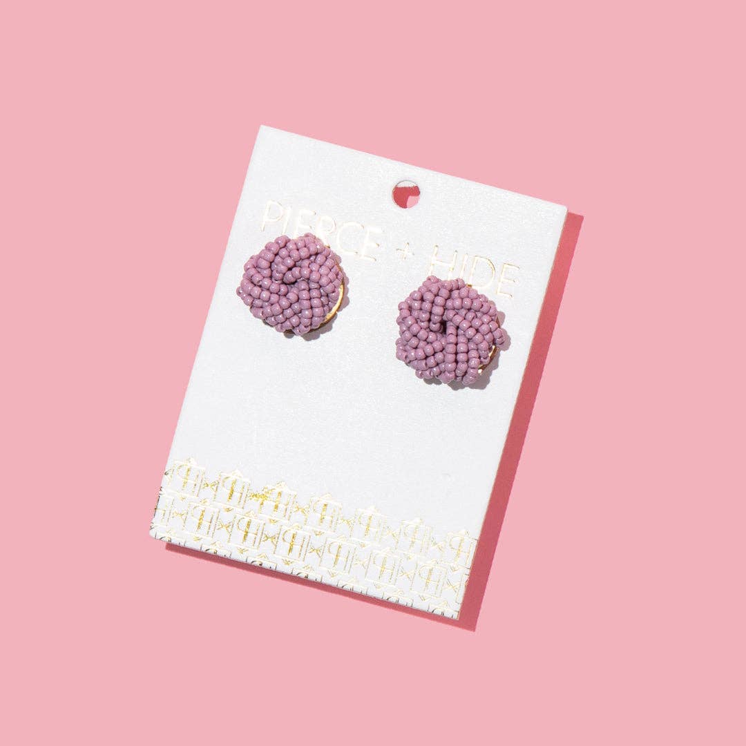 Pierce + Hide - Wholesale Stud/Post Earrings - Custom Beaded Knot Stud Earrings | Knotted Stud 4