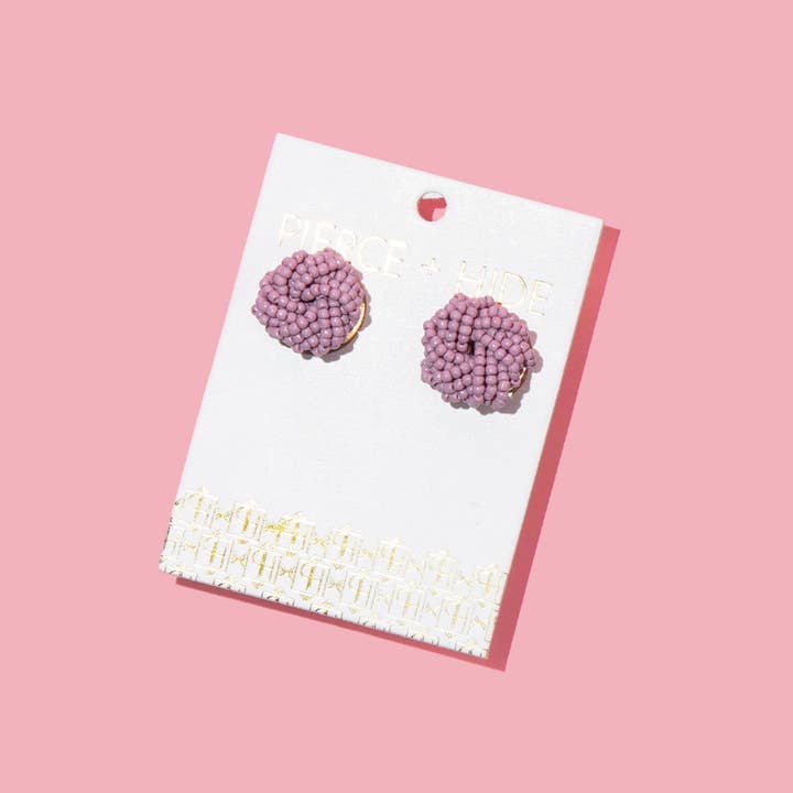 Pierce + Hide - Wholesale Stud/Post Earrings - Custom Beaded Knot Stud Earrings | Knotted Stud 4