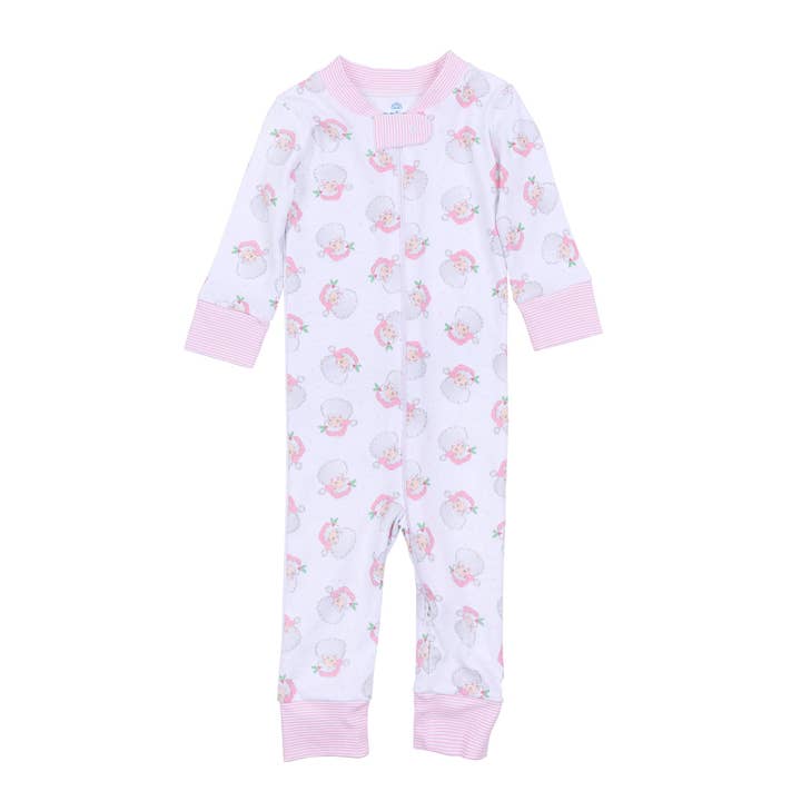 Santa Baby Zip Pajamas - Pink for wholesale by Magnolia Baby