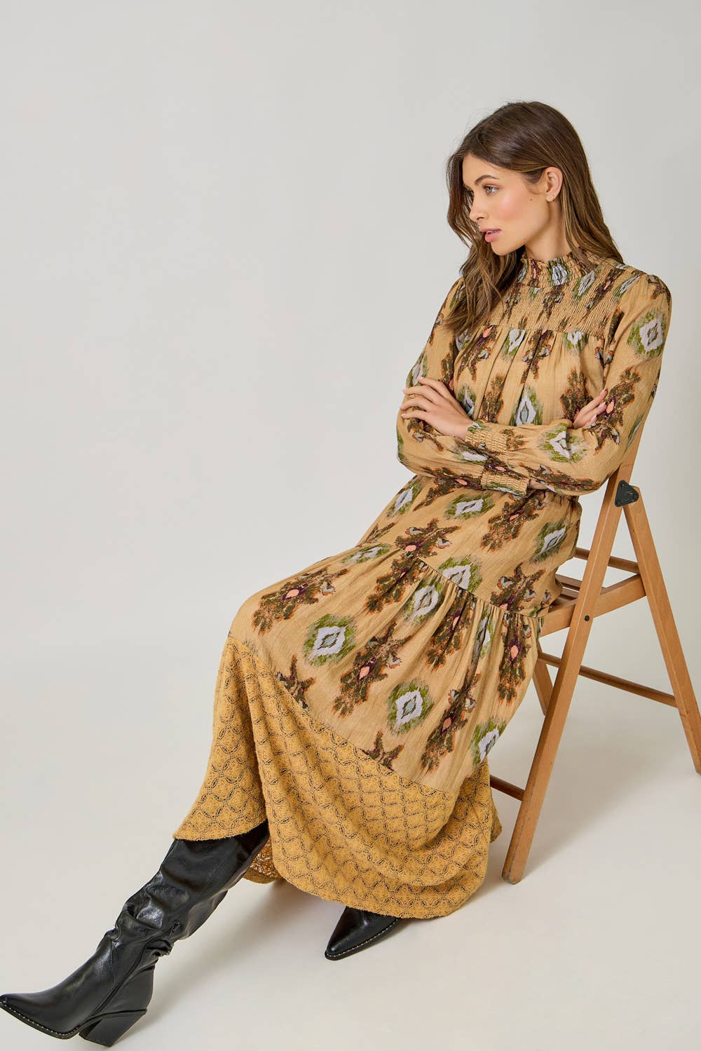 Latte 61310 Mixed Media Tiered Skirt  for wholesale on Faire5