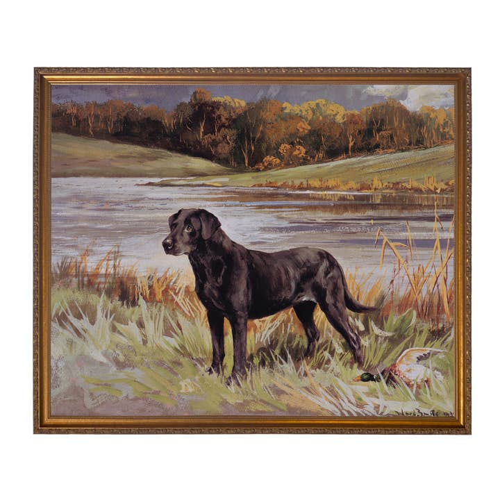 Madison Bay Co. - Historical Home Decor Reproductions - Wholesale Art Print - Labrador Retriever with Duck Framed Painting Print on Canvas11