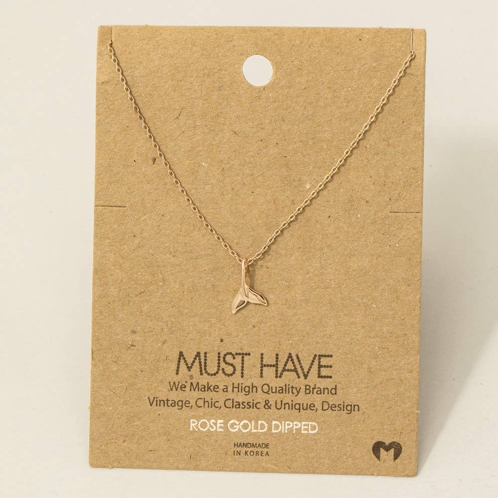 Fame Accessories - Wholesale Pendant/Charm Necklace - Gold Dipped Whale Tail Pendant Necklace4