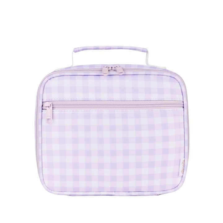 Kinnder - Wholesale Lunch Bag/Box - Kids - Lilac Gingham Mini Insulated Lunch Bag