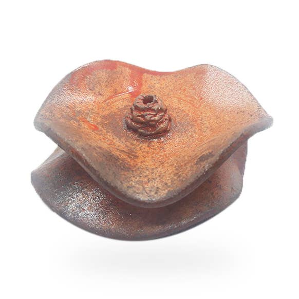 Raku røgelsesholder i kobber for engroshandel hos Bio Ethic