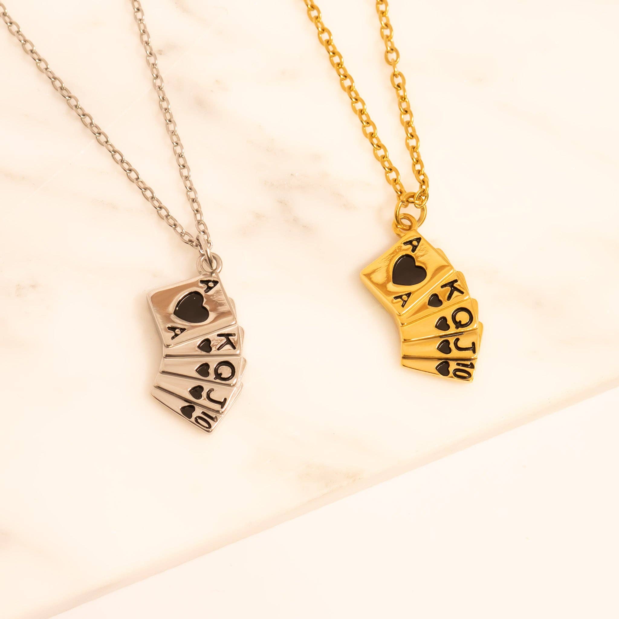 WJW - Wholesale Individual Charm/Pendant - 18K Gold PVD Stainless Steel Playing Cards Charm6