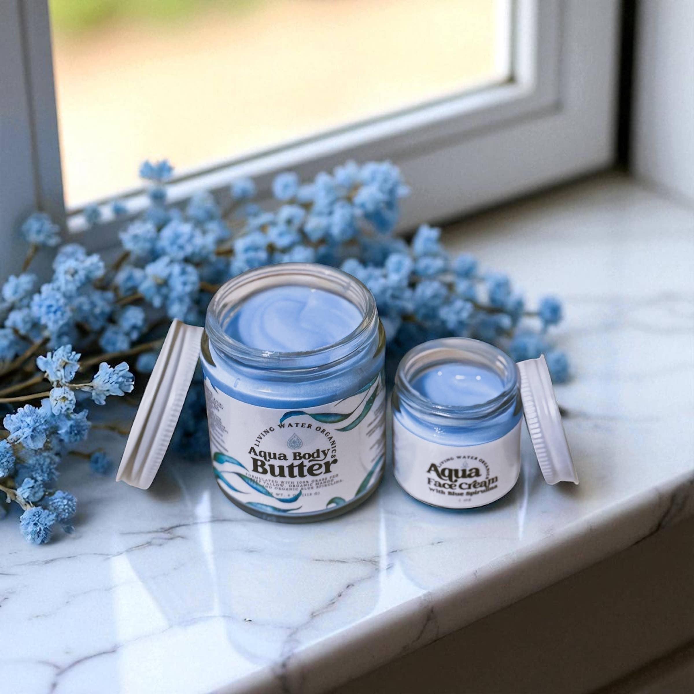 Living Water Organics - Wholesale Body Balm/Butter - Aqua Tallow Body Butter with Organic Blue Spirulina4