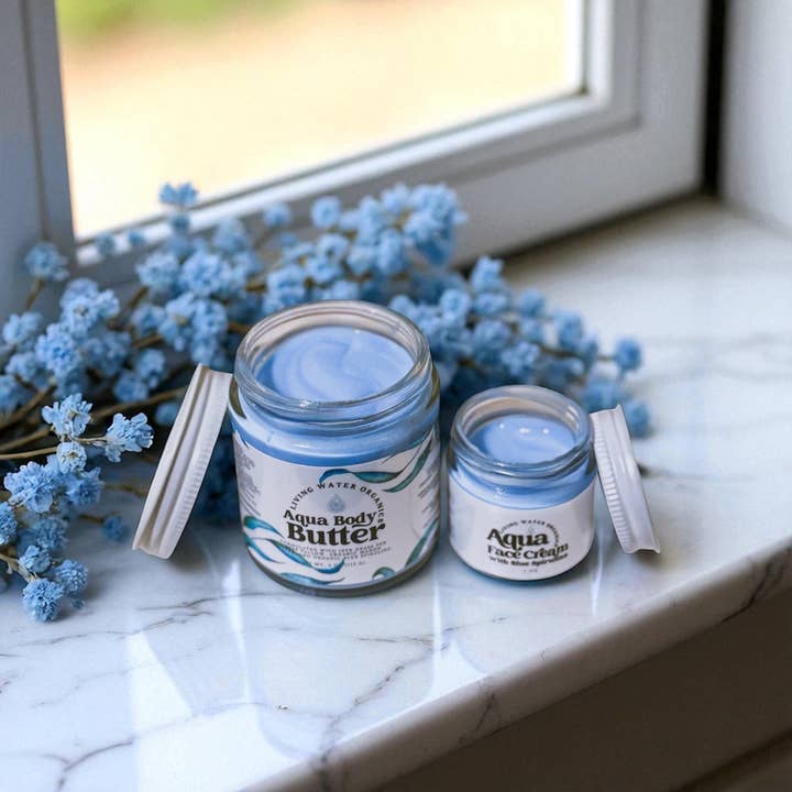 Living Water Organics - Wholesale Body Balm/Butter - Aqua Tallow Body Butter with Organic Blue Spirulina4