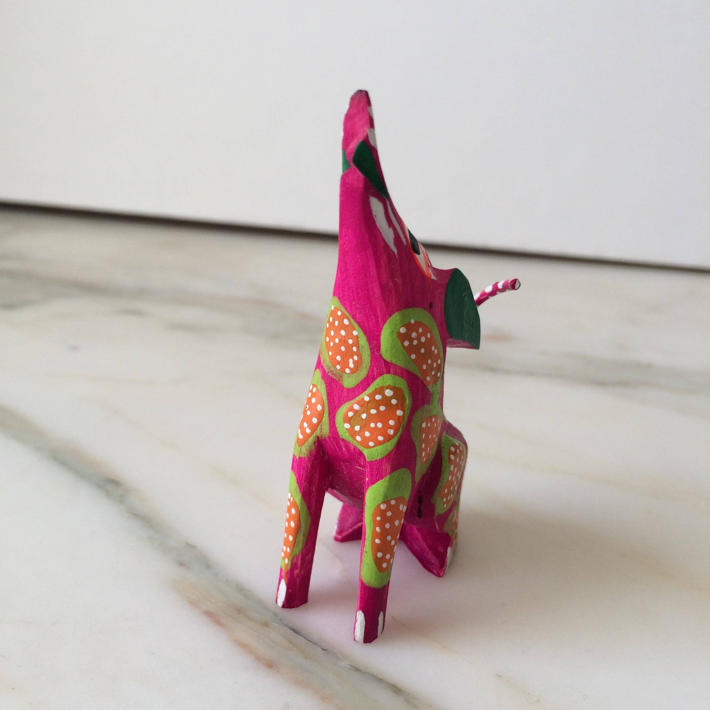 The Little Pueblo - Wholesale Decorative Figurine - Oaxacan Alebrije Coyote Mini Wood Carving Mexican Hand Painted12