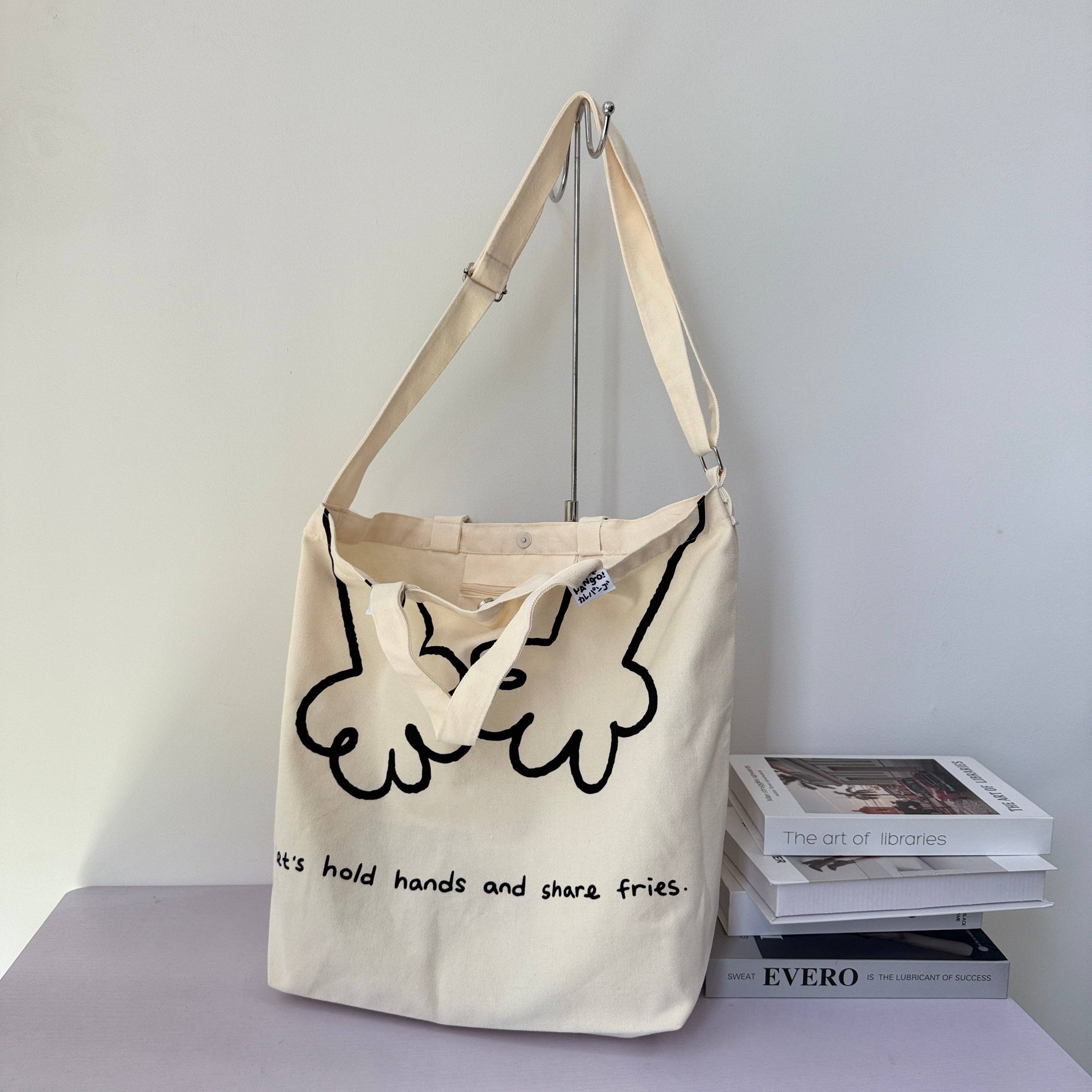 Karepango - Wholesale Tote Bag - Women's - TE: Large white canvas tote bag3