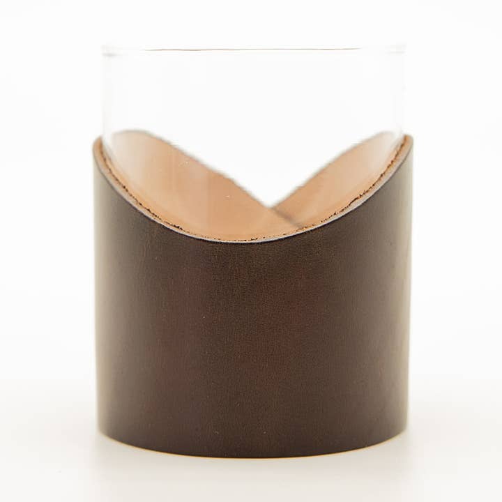 Leather Rocks Glass - Plain for wholesale by Lindy Leather