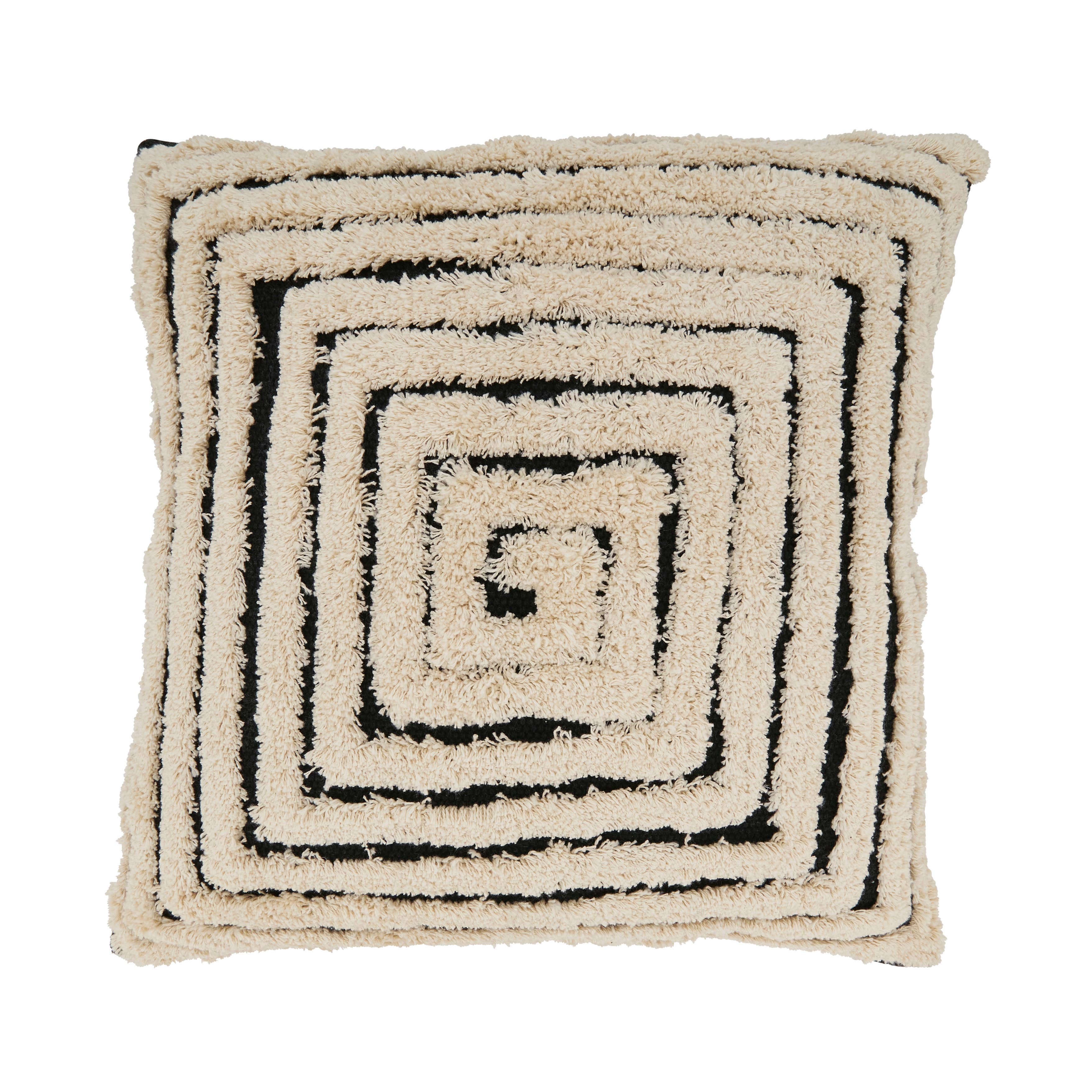 Black Natural Geometric Harmony Tufted Throw Pillow for wholesale on Faire0