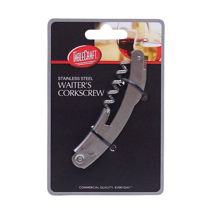 TableCraft Products Company - Wholesale Kitchen Tool/Gadget - Premium Waiter's Corkscrew, Curved Blade
