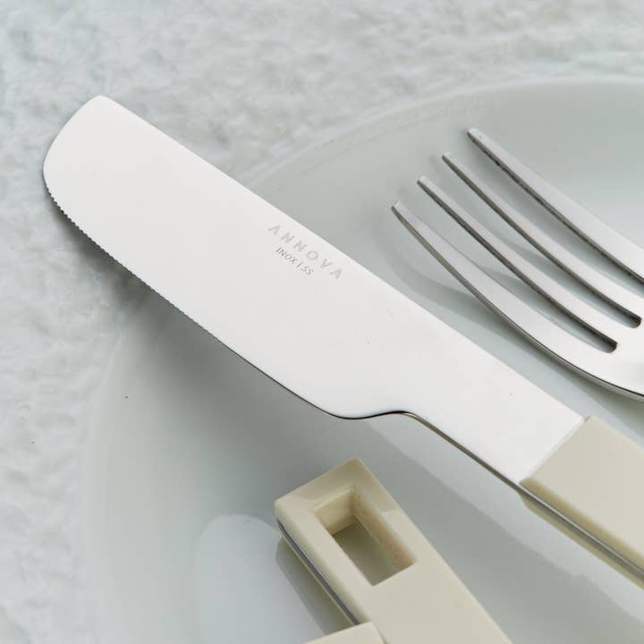 ANNOVA - Wholesale Flatware Set - ANNOVA Block Handle Silverware Set 20 Pieces Color Modern Style Flatware22