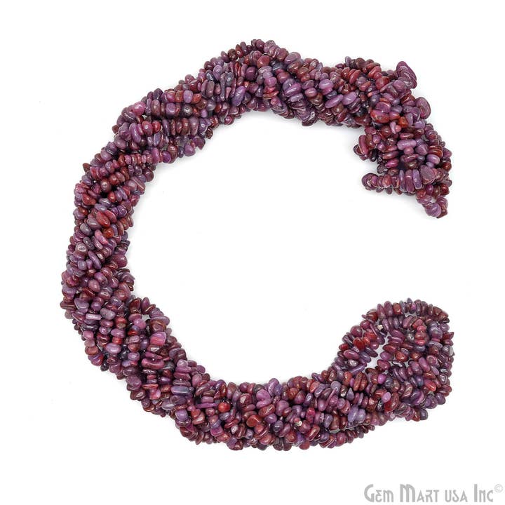 GemMartUSA - Wholesale Beads - Ruby Chip Beads, Drilled Natural Gemstone Strand, 34 Inch1
