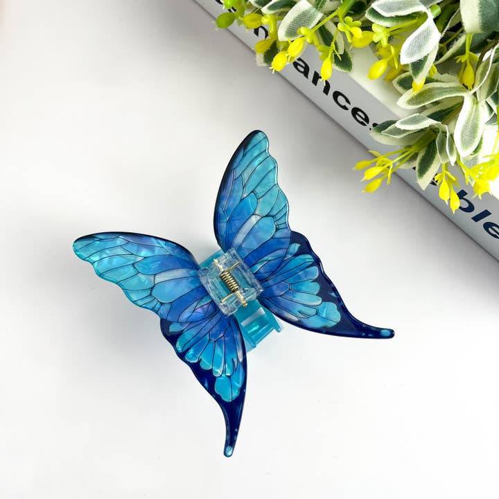 TheDivaSoap – Engroshandel Hårspænde - Dame – Simuleret sommerfugle hårklemme, hårklemme med fjeder