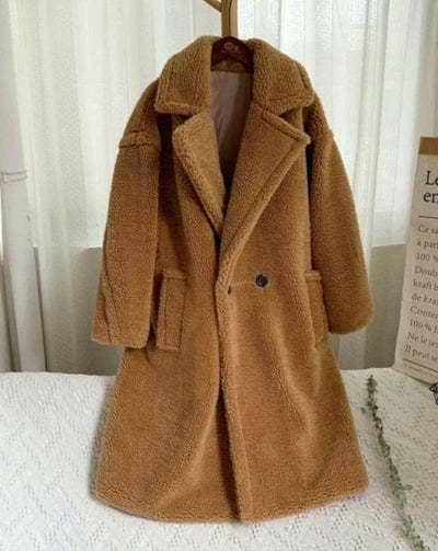 Rosa Clothing - Wholesale Fur/Faux Fur Coat - Women's - Plush long teddy fleece trench coat14