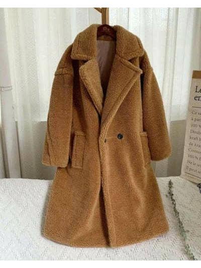 Rosa Clothing - Wholesale Fur/Faux Fur Coat - Women's - Plush long teddy fleece trench coat14
