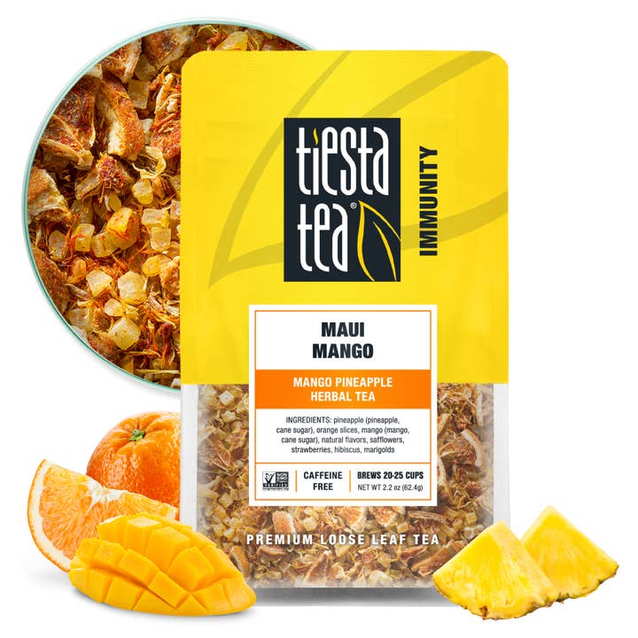 Tiesta Tea Company - Wholesale Loose Tea - Maui Mango - Mango Pineapple Herbal Tea - 2.2oz Pouch/25Cups