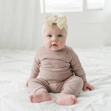 Golden Dot Lane - Wholesale Fashion Headband - Baby - Double Bow Nylon Headbands