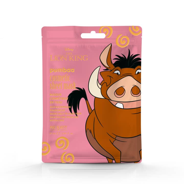 Mad Beauty USA LLC - Wholesale Skincare Face Mask - Mad Beauty Lion King Reborn Cosmetic Sheet Mask - Pumbaa