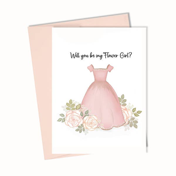 Casamento, Queres ser a minha Menina das Flores, Cartão de Proposta Fofo por atacado de Blue Stationery