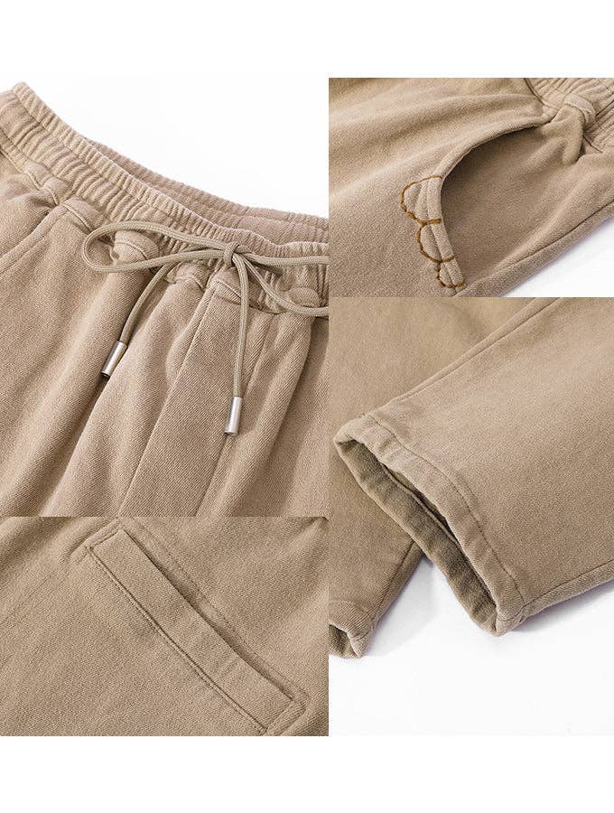Caqui Pantalones casuales anchos a rayas verticales con cintura elástica con cordón en la cintura, color beige zanahoria de venta al por mayor en Faire2
