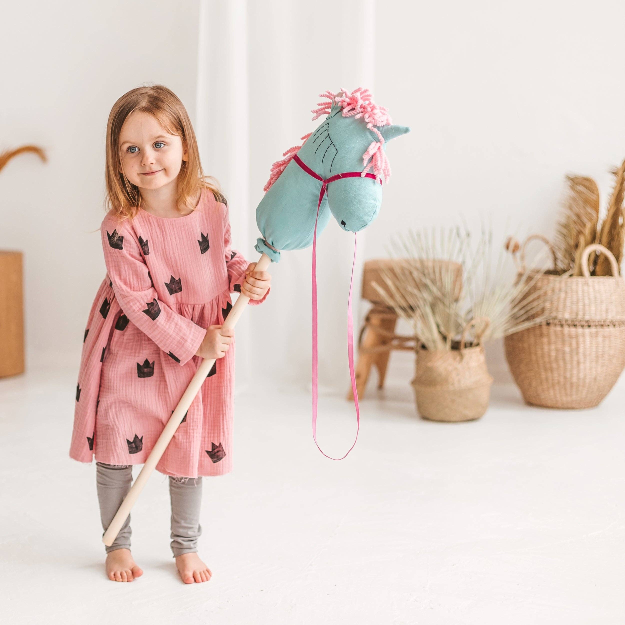 MINICAMP – Peluche - Crianças e bebés por atacado – MINICAMP Cavalo de Pau Unicórnio em Turquesa2