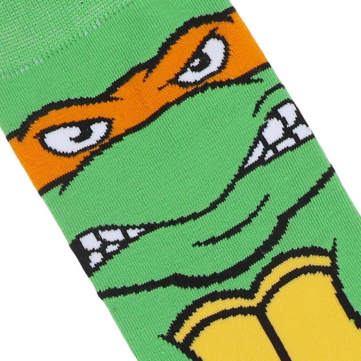 Bioworld Merchandising - Wholesale Socks - Men's - Teenage Mutant Ninja Turtles Michelangelo Animigos Men's Crew Socks3