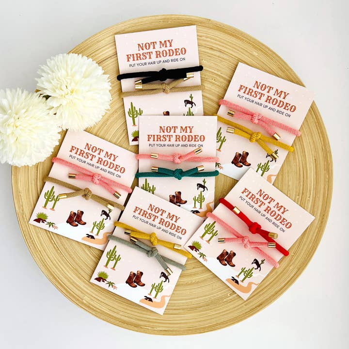 Tiny Gift Society - Wholesale Hair Tie - Not My First Rodeo Double Hair Tie - Western Cowboy Cowgirl4