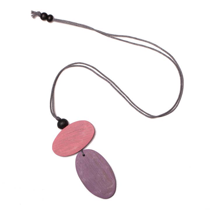 Suzie Blue Canada - Wholesale Pendant/Charm Necklace - Double Oval Pendant