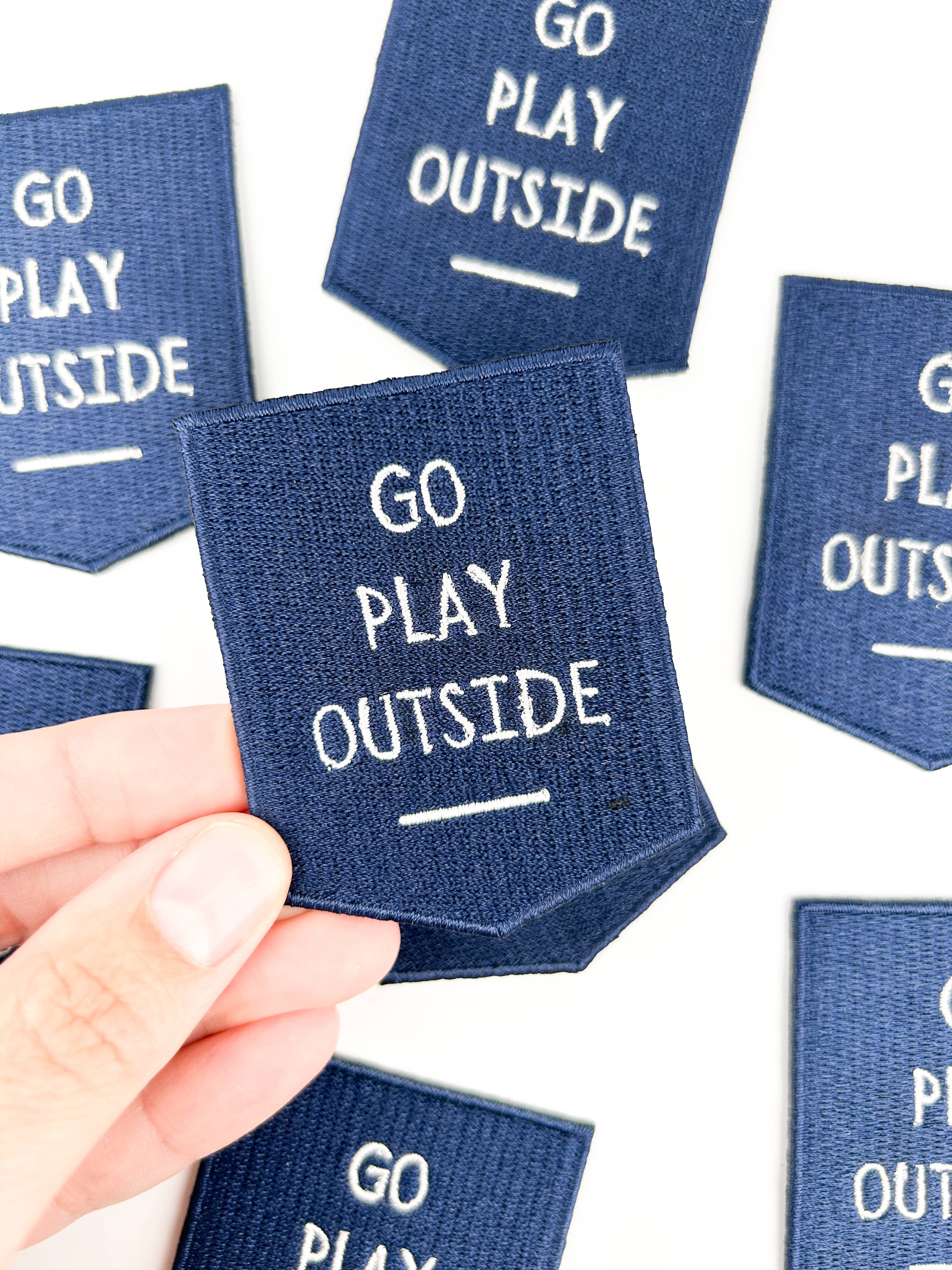 Field Trip Threads - Wholesale Patch - Navy Go Play Outside Iron-On Patch Embroidered Patch Nature 4
