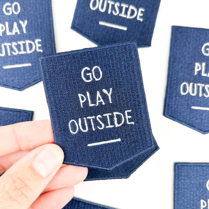 Field Trip Threads - Wholesale Patch - Navy Go Play Outside Iron-On Patch Embroidered Patch Nature 4