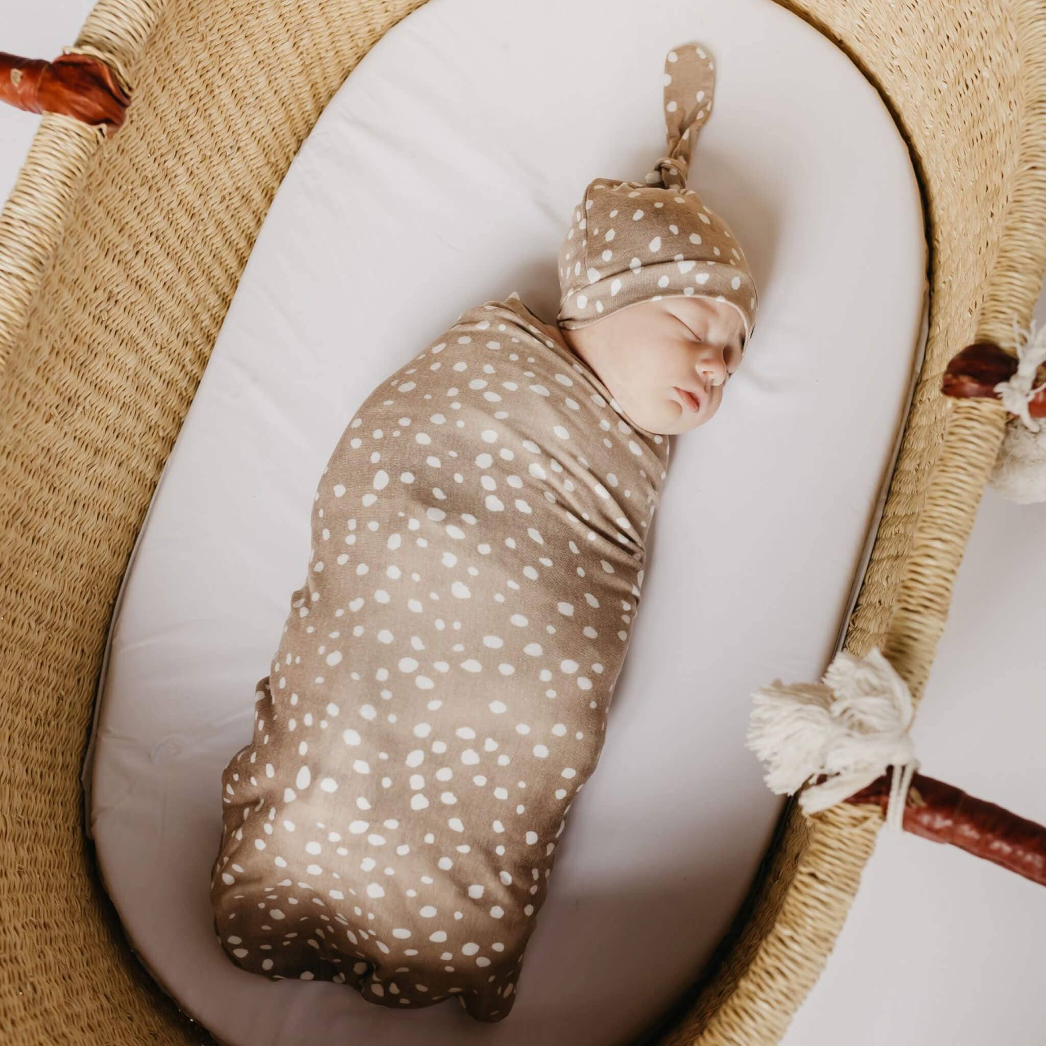 Copper Pearl - Wholesale Newborn/Knit Hat - Baby - Top Knot Hat - Fawn3