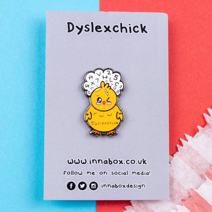 Innabox Ltd - Wholesale Lapel Pin/Button - Dyslexchick Enamel Pin - Dyslexia4