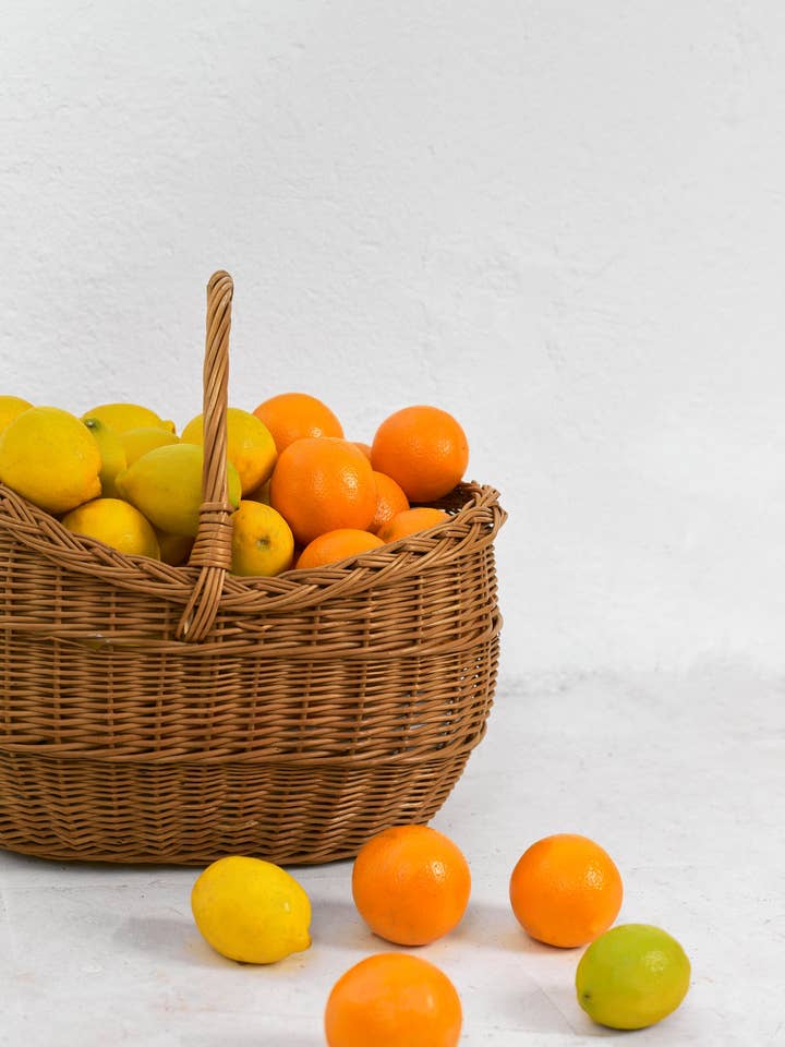 Natuurlijke rieten draagmand voor wholesale door Eturel Madrid