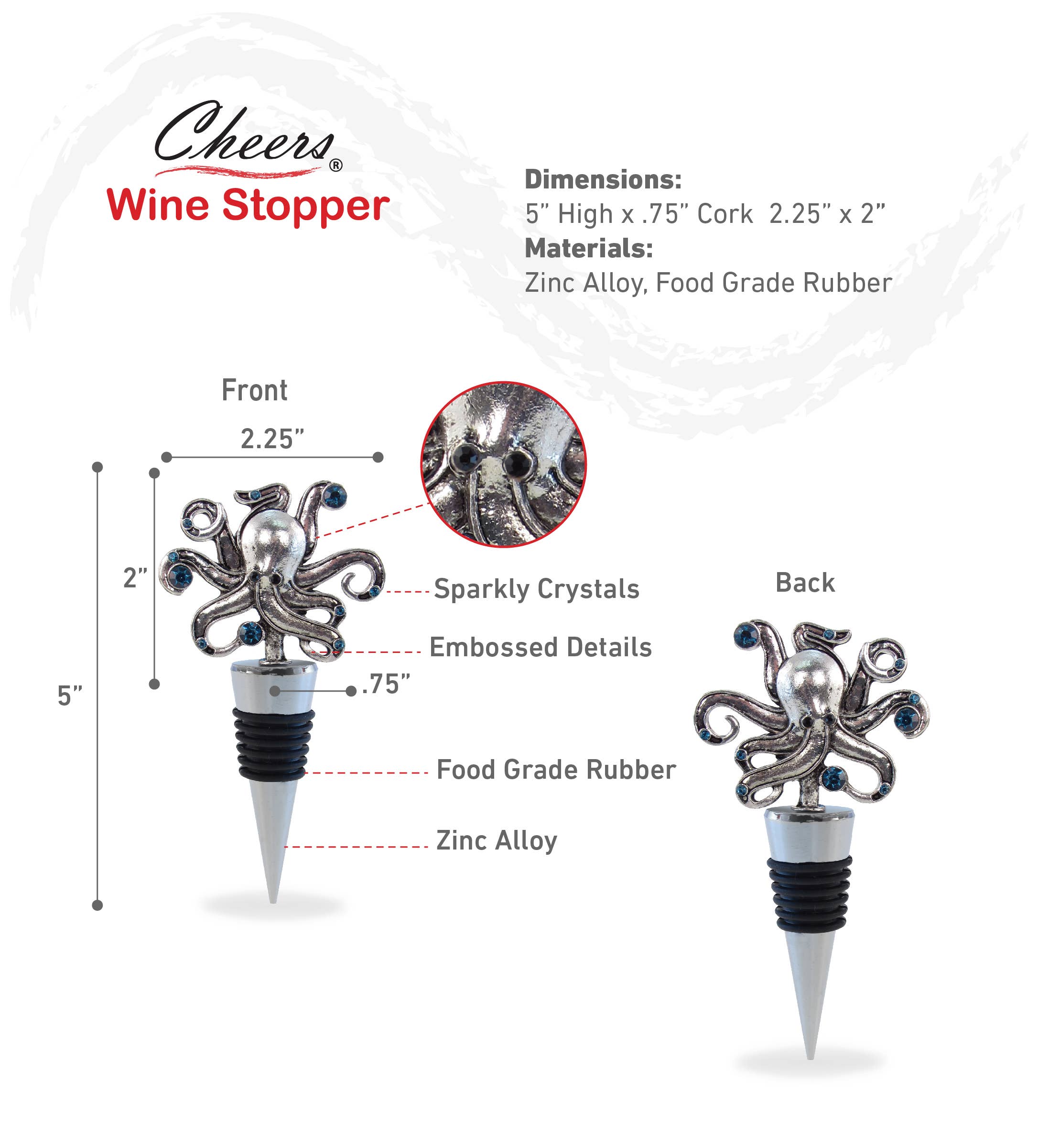 Cota Global - Wholesale Wine Stopper - Wine Stopper - Metal Octopus1
